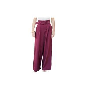 Shop the Mint Burgundy Red Wide Leg Trousers. Paper bag belted waist. Size-S